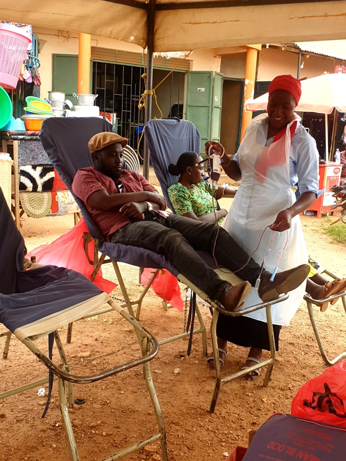 Community members participating in a health learning session