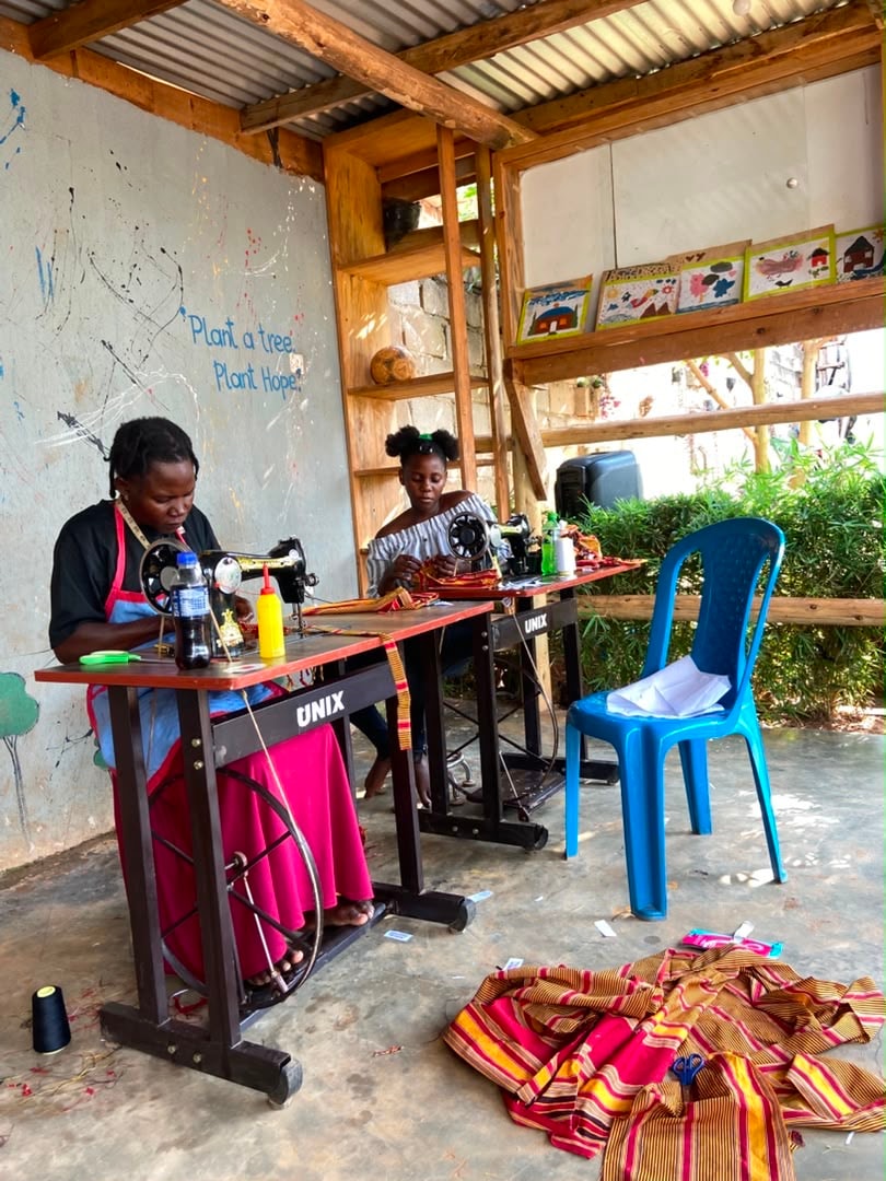 Community members learning practical livelihood skills